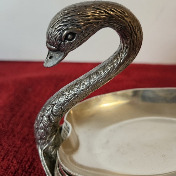 Vintage Silver Plated Swan Nesting Bowls Set of 6 Trays Nut, Candy Dish, Trinket - Picture 2 of 10